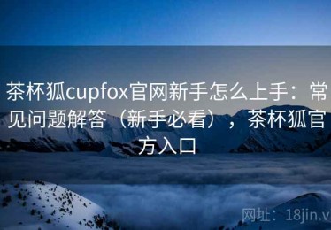 茶杯狐cupfox官网新手怎么上手：常见问题解答（新手必看），茶杯狐官方入口