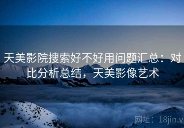 天美影院搜索好不好用问题汇总：对比分析总结，天美影像艺术