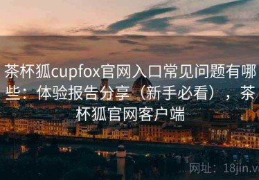 茶杯狐cupfox官网入口常见问题有哪些：体验报告分享（新手必看），茶杯狐官网客户端