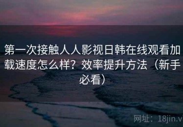 第一次接触人人影视日韩在线观看加载速度怎么样？效率提升方法（新手必看）