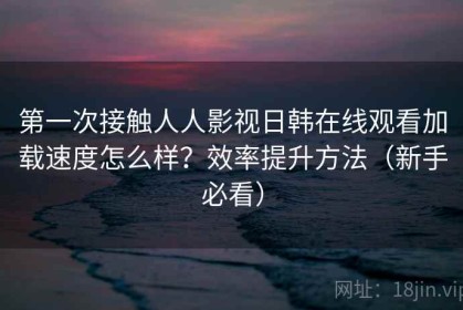 第一次接触人人影视日韩在线观看加载速度怎么样？效率提升方法（新手必看）
