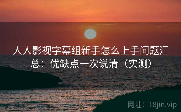 人人影视字幕组新手怎么上手问题汇总：优缺点一次说清（实测）