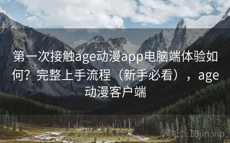 第一次接触age动漫app电脑端体验如何？完整上手流程（新手必看），age动漫客户端